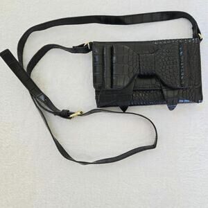 Betsey Johnson Black Bow Wallet Crossbody Purse